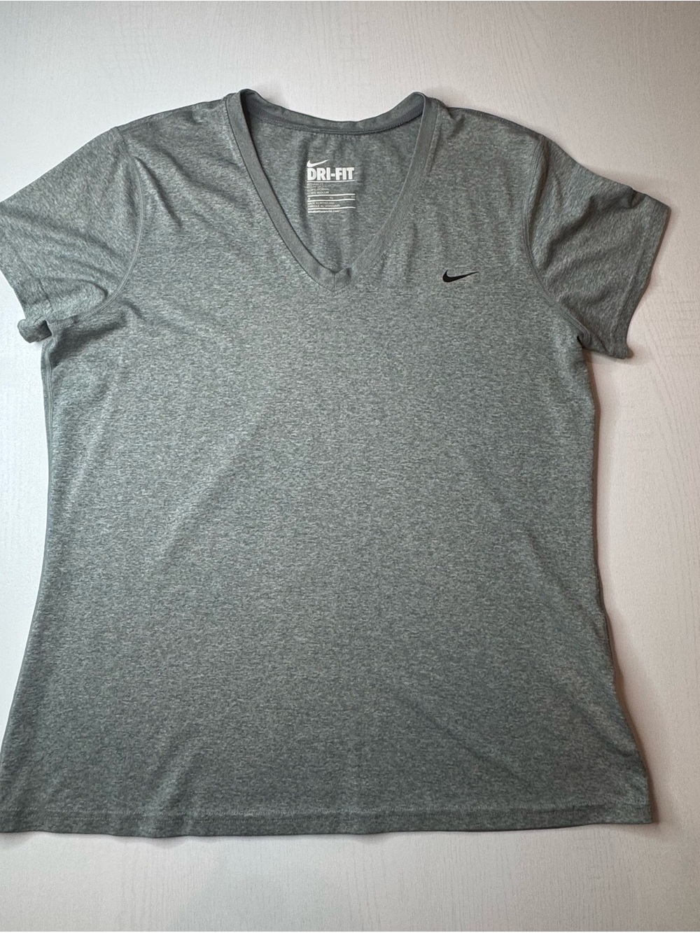 Nike Gray Dri-FIT Women's V-Neck Short Sleeve Tee
